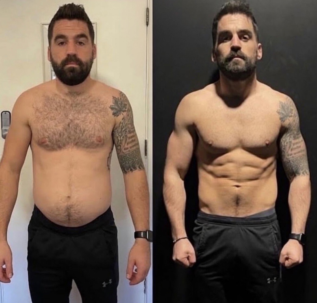 OAK GYM member before and after a 6 week challenge