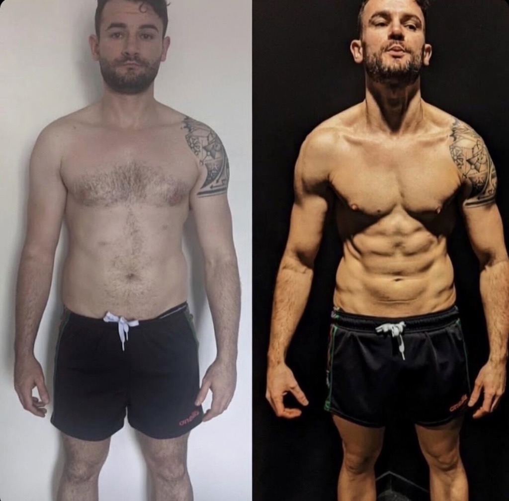 OAK GYM member before and after a 6 week challenge