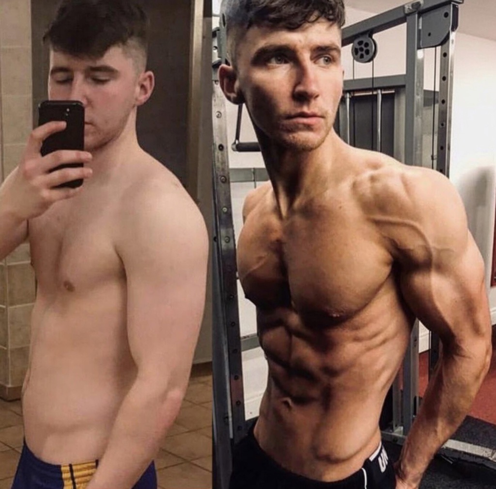 OAK GYM member before and after a 6 week challenge