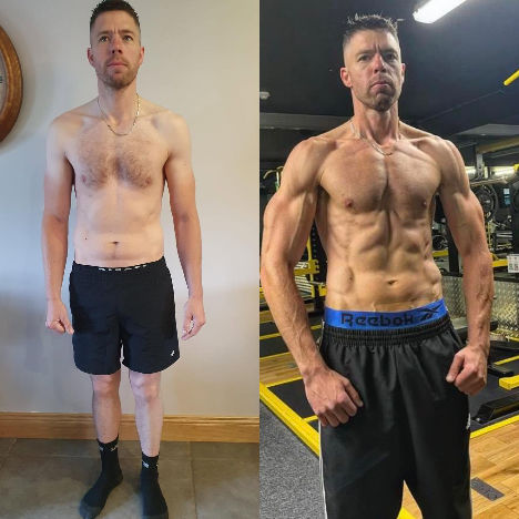 OAK GYM member before and after an 8 week challenge