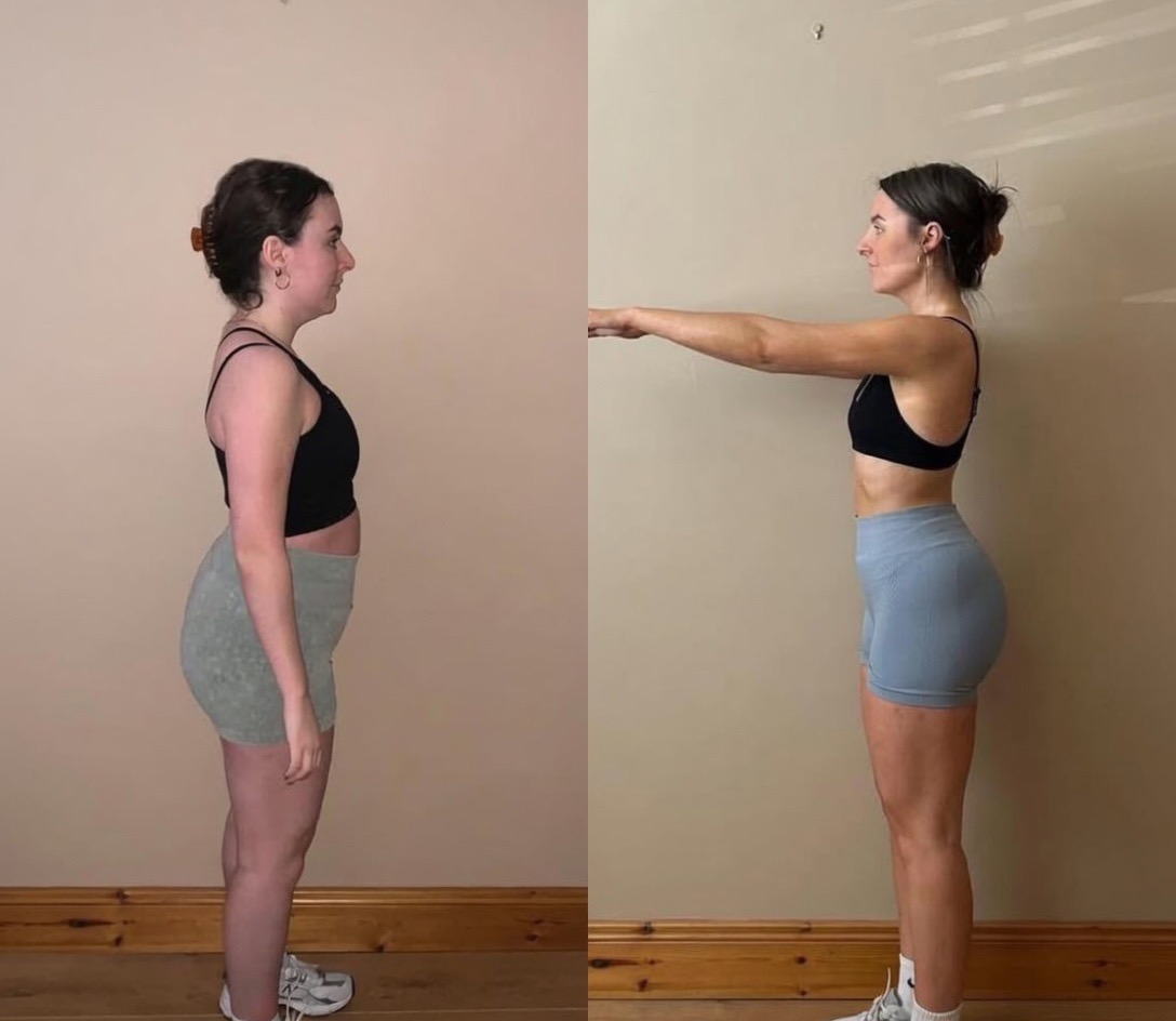 OAK GYM member before and after an 8 week challenge